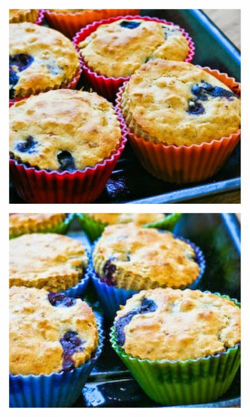 Recipe for LowSugar Whole Wheat and Oatmeal Blueberry Muffins with