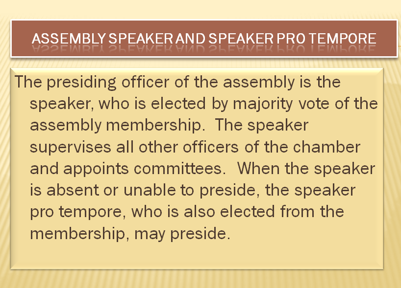 Retiring Guy's Digest What are the Duties of the Speaker Pro Tempore?