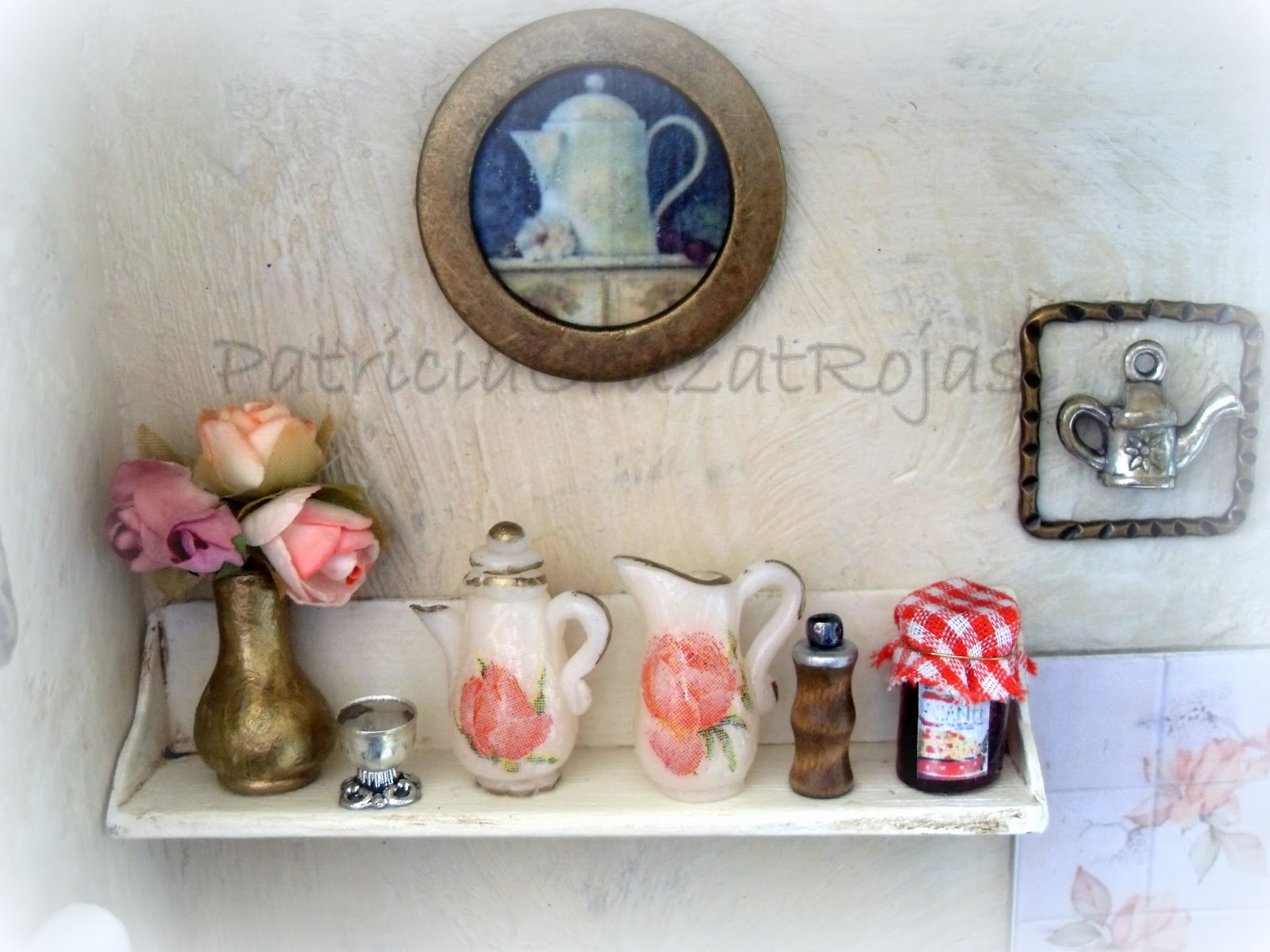 Patricia Cruzat Artesania y Color: Una Cocina con miniaturas y rosas...