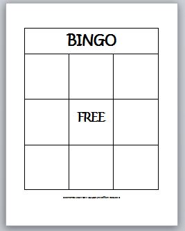 4X4 Bingo Template Free