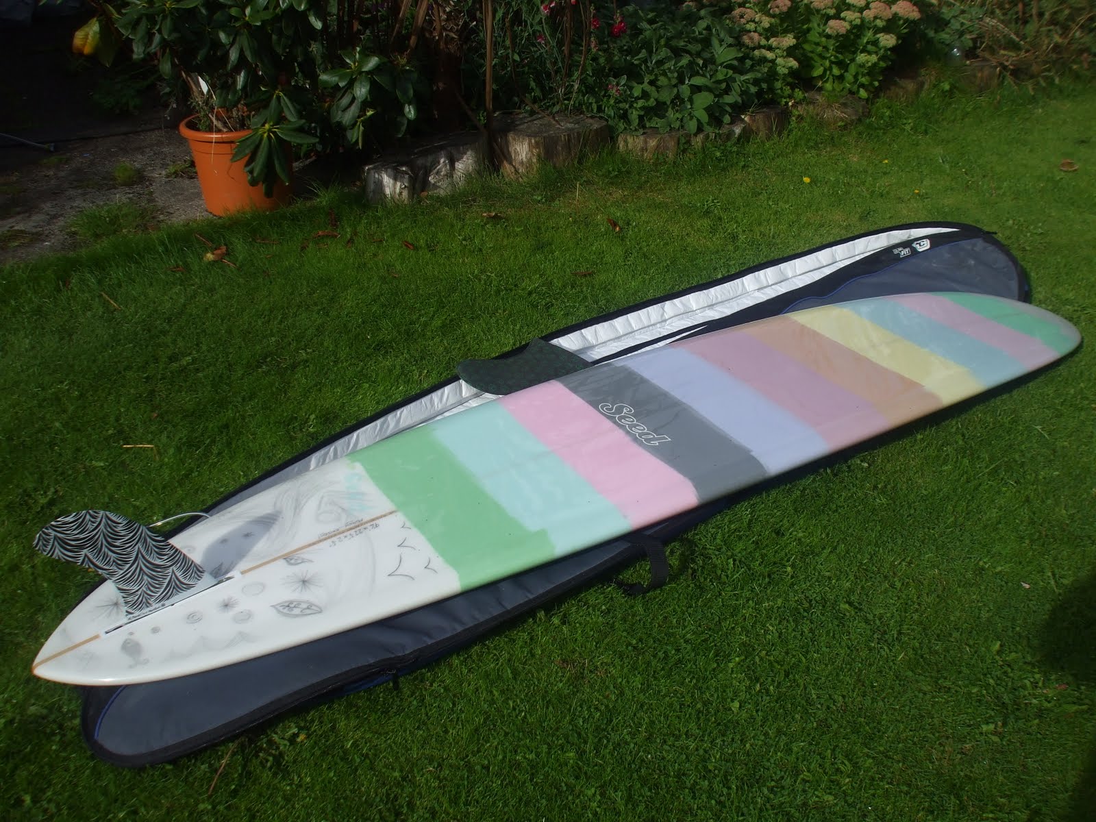 sea foam New single fin longboard "Rainbow carpet" 9,4 by Seed surfboard