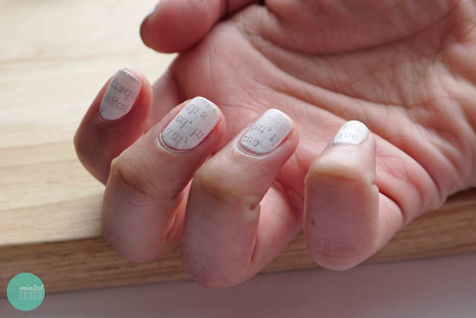 Nail Polish Dirty Newspaper Nails + Heart Bookmark Nails Minted
