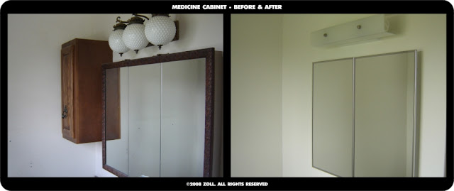 zollstudios master bath medicine cabinet before and after