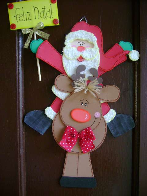 Portas decoradas Papai+noel+eva+molde+rena+natal+