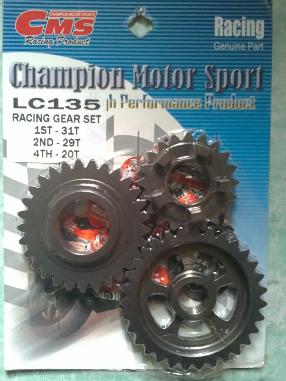 GEAR RACING CMS 1,2,4 Yamaha LC135 / Spark135 / Jupiter MX / Sniper 135 / Crypton X 135 PALEX