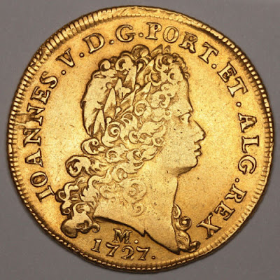 Brazilian gold coins 12800 Reis Dobra coin