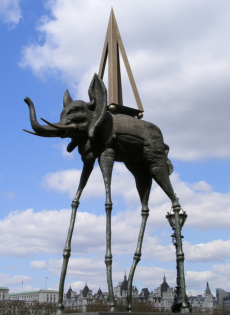  above photograph The famous Space Elephant sculpture by Salvador Dal 