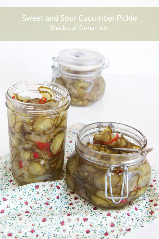 Sweet and Sour Cucumber Pickle Shades of Cinnamon