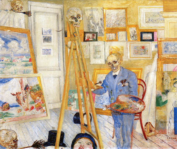 Painters [*/ ) SelfPortrait with Masks / The Skeleton Painter James Ensor, 189699 C o c o
