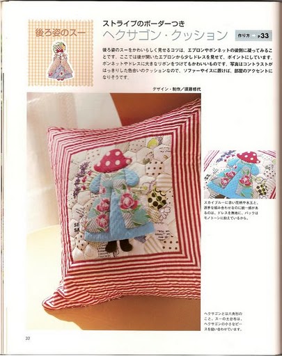 Sunbonnet - patchwork com riscos