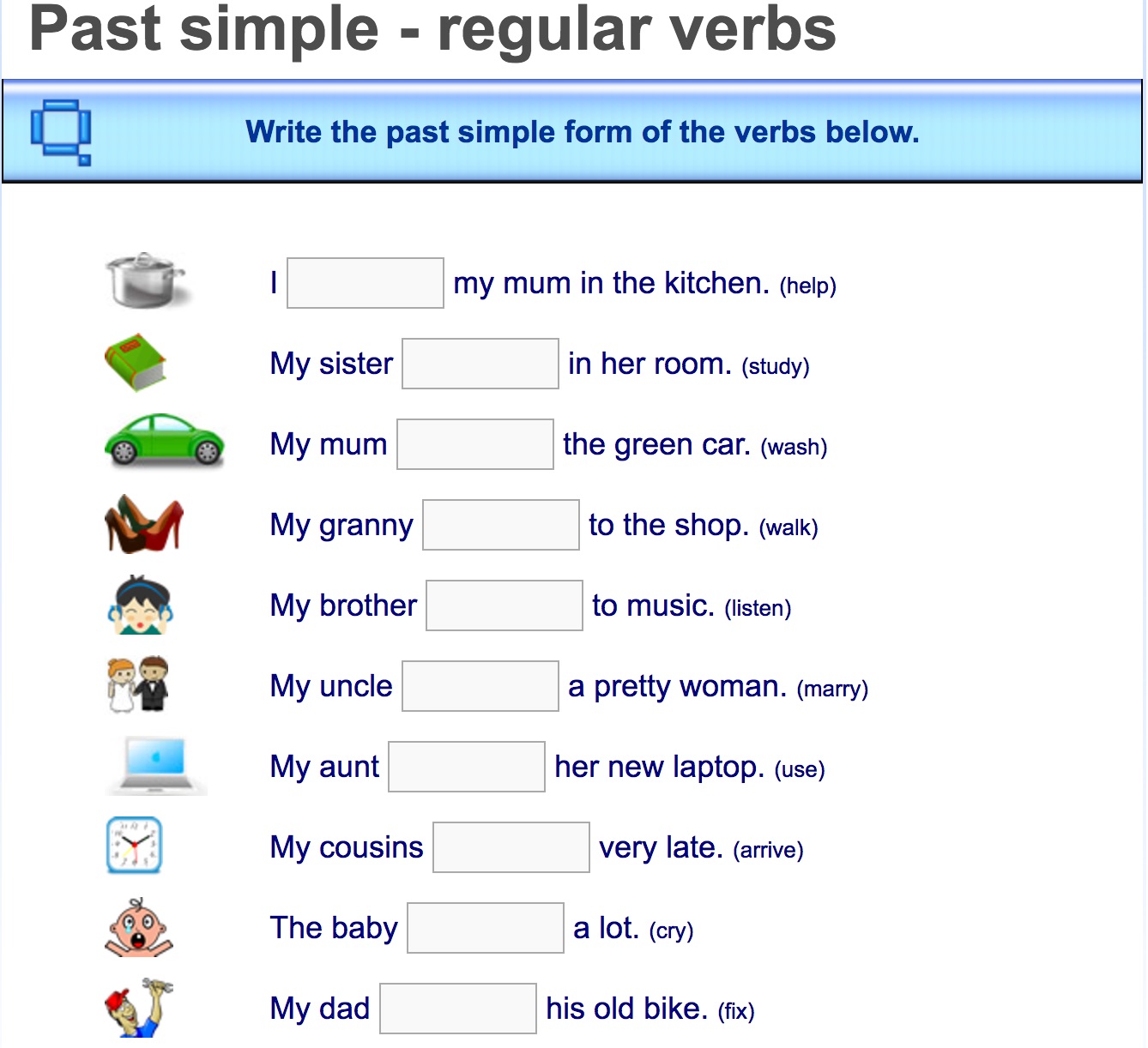 What�s inside my class? UNIT 3 PAST SIMPLE ACTIVITIES (REGULAR VERBS)