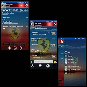 BBM Tampilan Windowsphone Transparan tema Ferrari Versi 2.5.0.3n