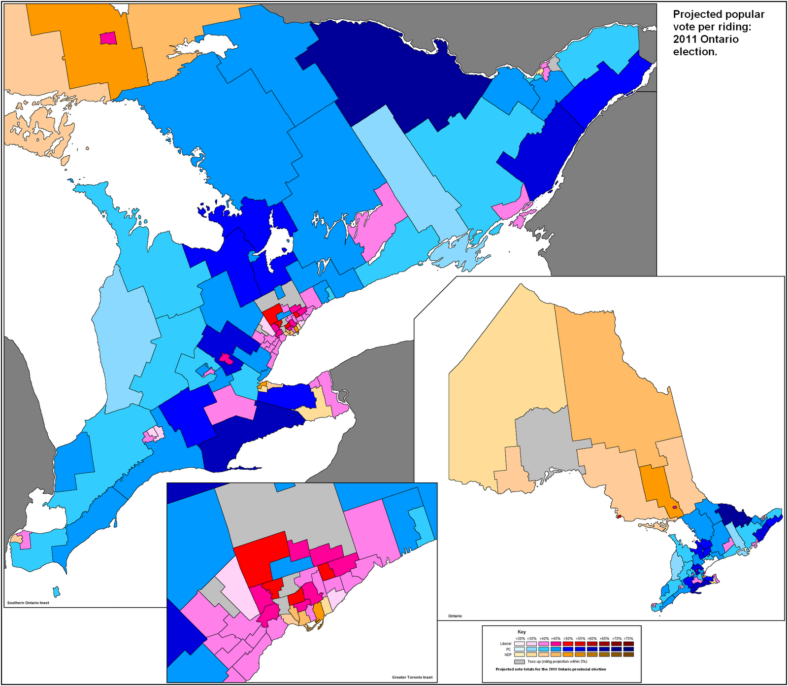 Canadian Election Atlas Ontario election 2011 prediction (september 26)