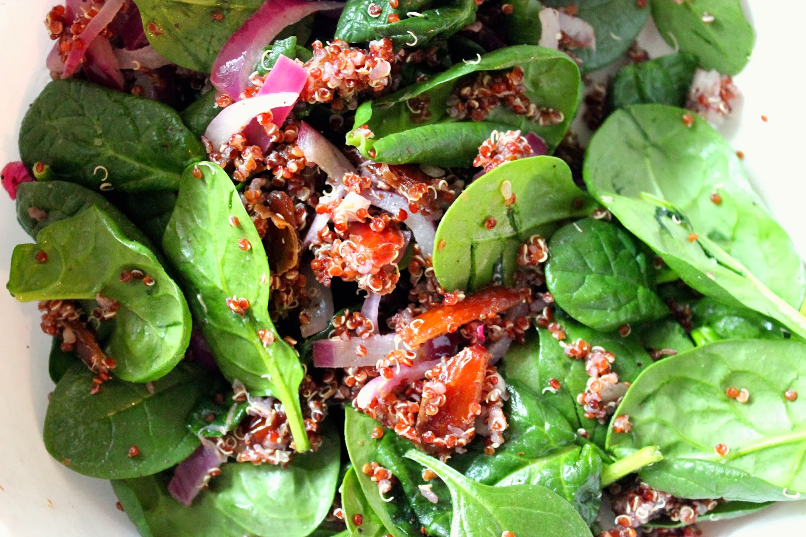Swirl & Scramble Baby Spinach Quinoa Salad with Dates & Sumac