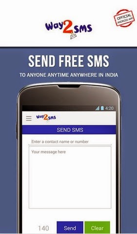 Android application for sending free SMS all over india via Way2SMS. For Updated version