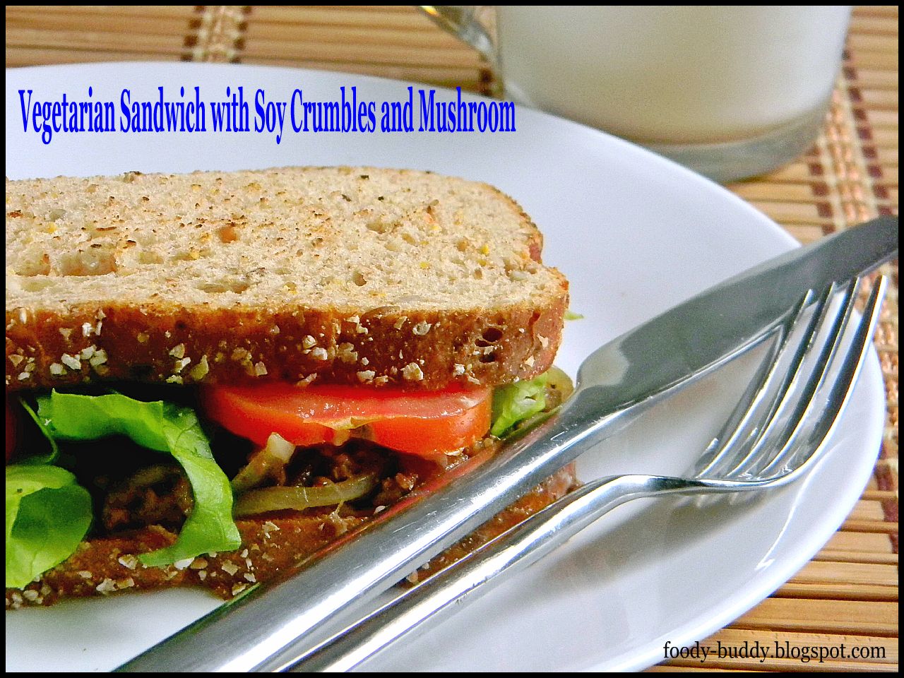 Foody Buddy Vegetarian Sandwich with Soy Crumbles and Mushroom