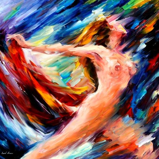 Leonid Afremov pinturas a óleo impressionista sensual mulheres