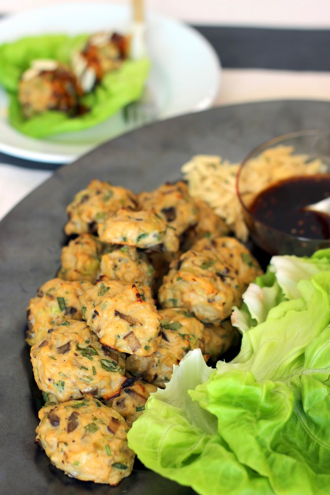 The Owl with the Goblet Asian Chicken Meatball Lettuce Wraps