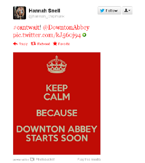 Keep calm because Downton Abbey starts soon - tweet