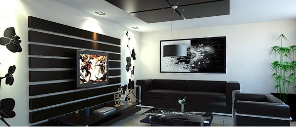 Décoration salon séjour gris blanc et noir: idée déco interieur