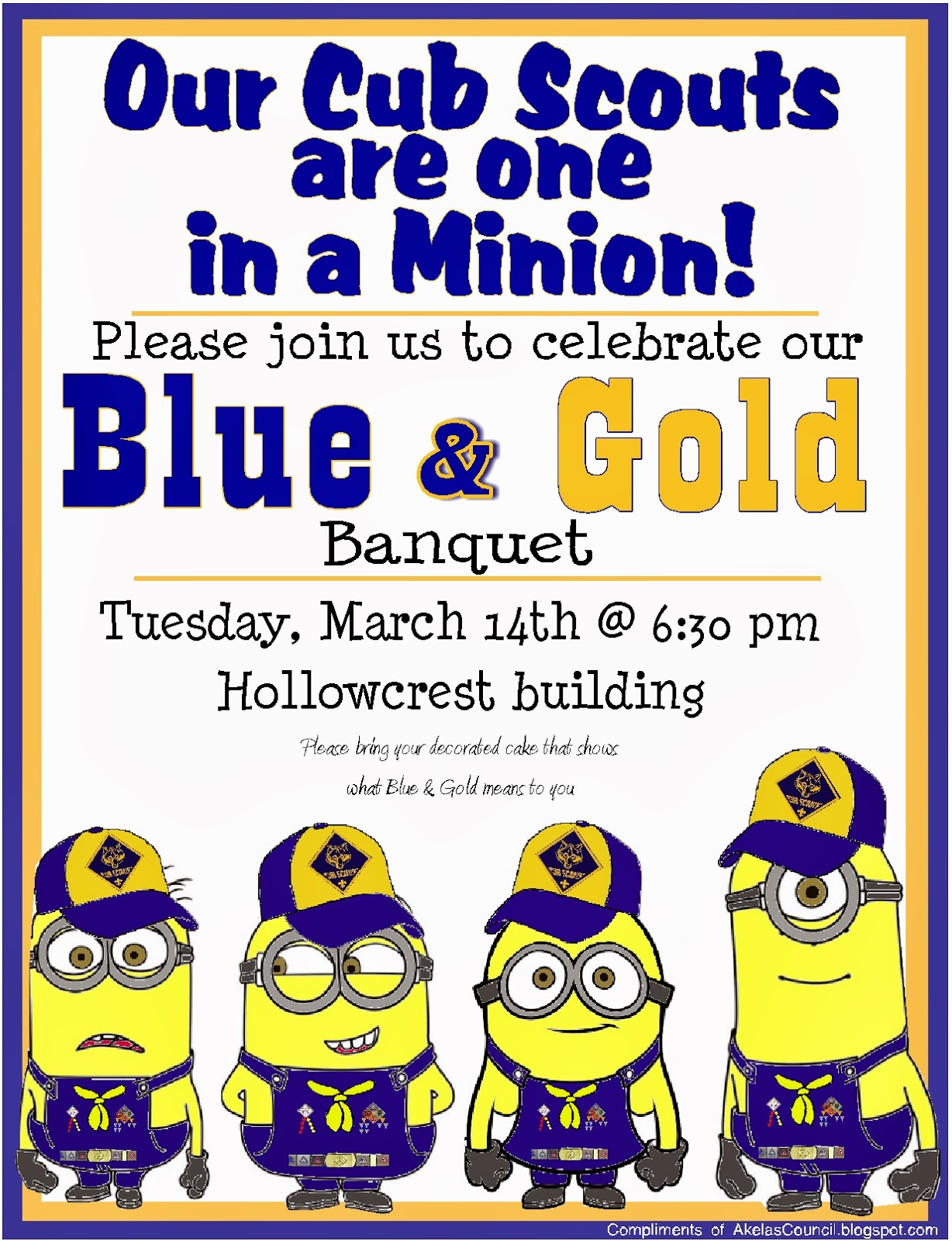 Akela's Council Cub Scout Leader Training Cub Scout Minions PRINTABLE