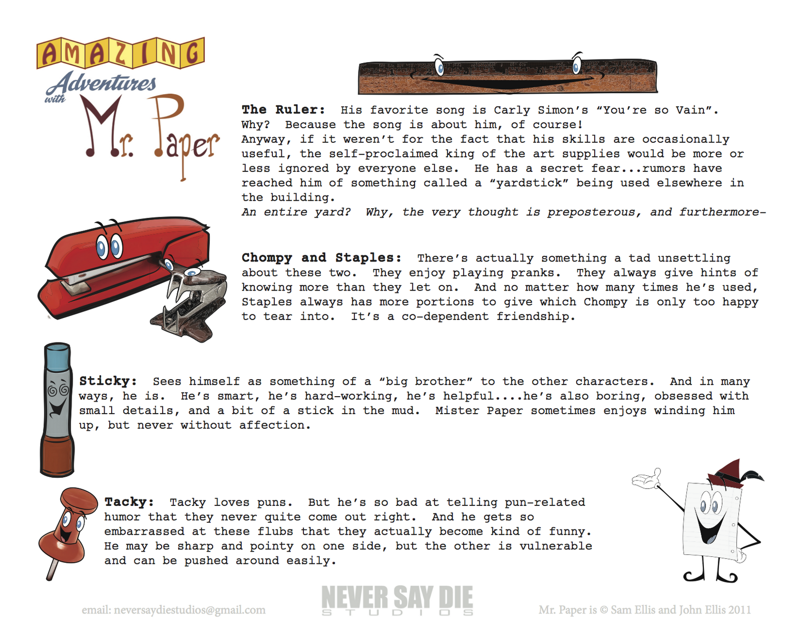 Never Say Die Studios Mr. Paper