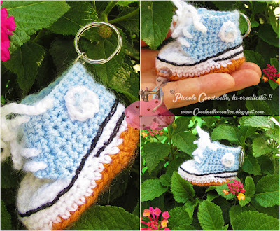 Mini scarpetta in stile Converse uncinetto, ciondolo! © www.coccinellecreative.com © www.coccinellecreative.blogspot.com