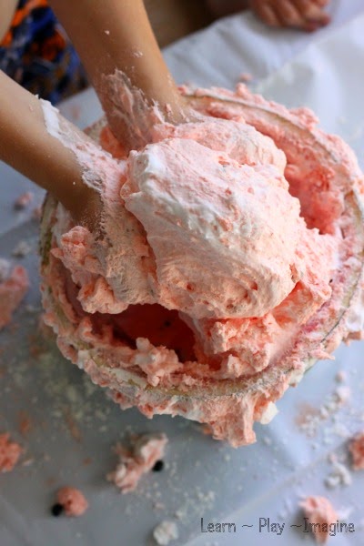 This dough recipe is awesome and smells just like a watermelon!  It's fluffy, soft, squishy, and easy to make!