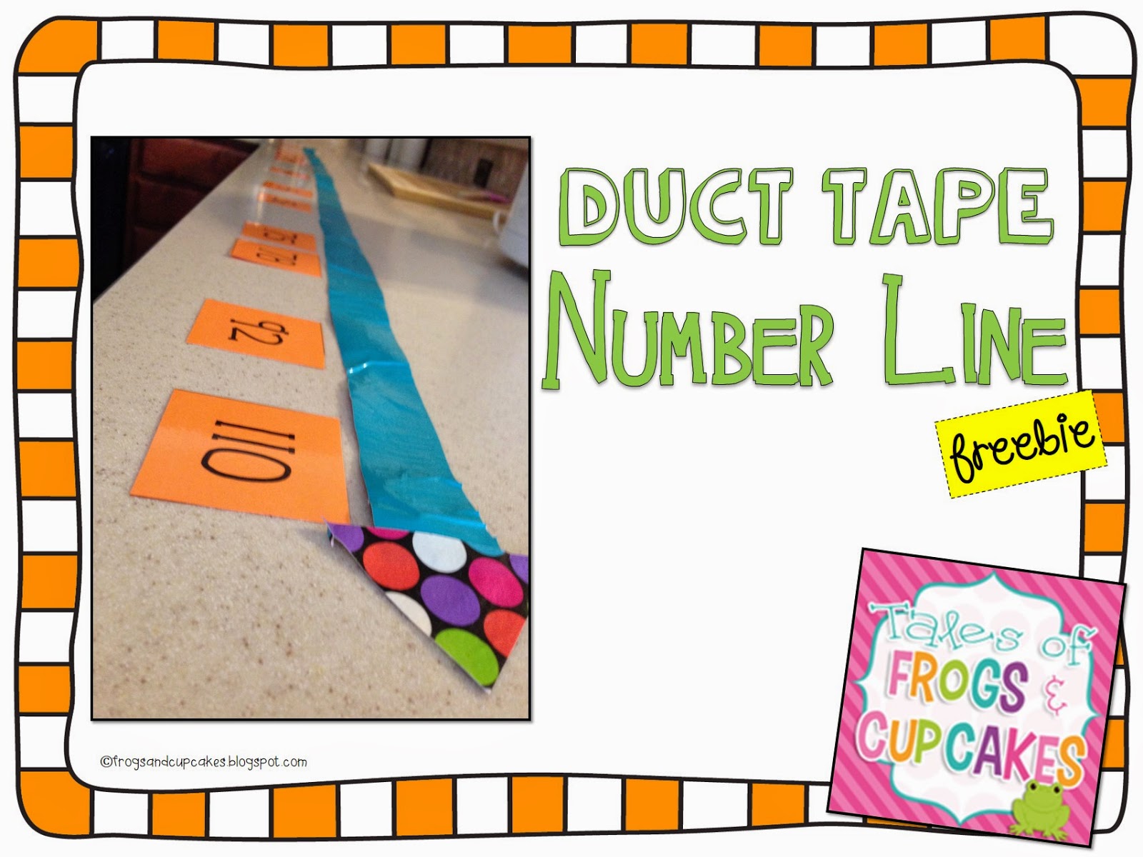 Tales of Frogs and Cupcakes Duct Tape Number Line