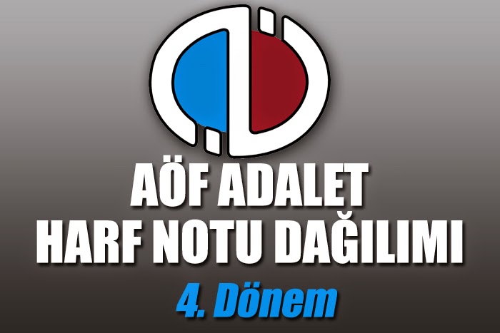 Açıköğretim Fakültesi ( AÖF ) Adalet Bölümü 4.Dönem Dersleri Harf Notu Dağılımı 