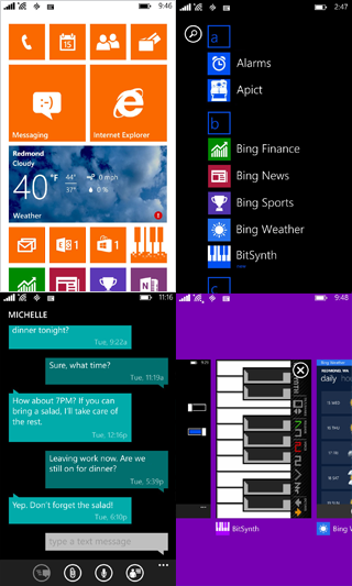 Windows Phone, apps, start screen