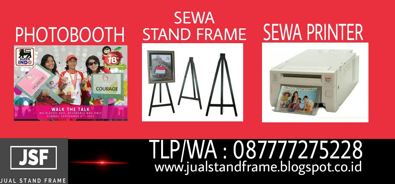 Jual dan Sewa Stand Frame Kayu Dan Alumunium - Rental Printer - Jasa Photobooth