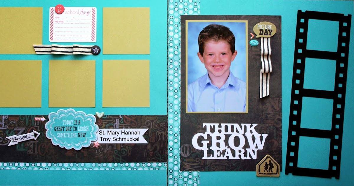 HeatherJaneDesign Chalk It Up! Scrapbook Layout 1 and Let's Scrap