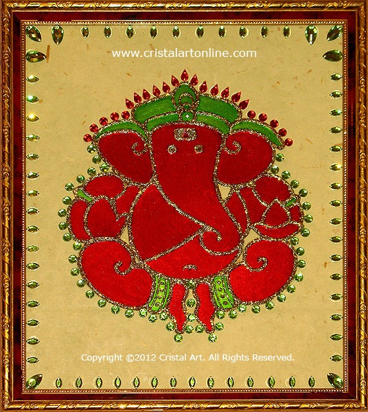 Cristal Art Blog Ganesha Design 2 Glass Painting by CristalArt