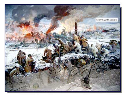  Russians attacking encircled Germans  Korsun-Cherkassy painting