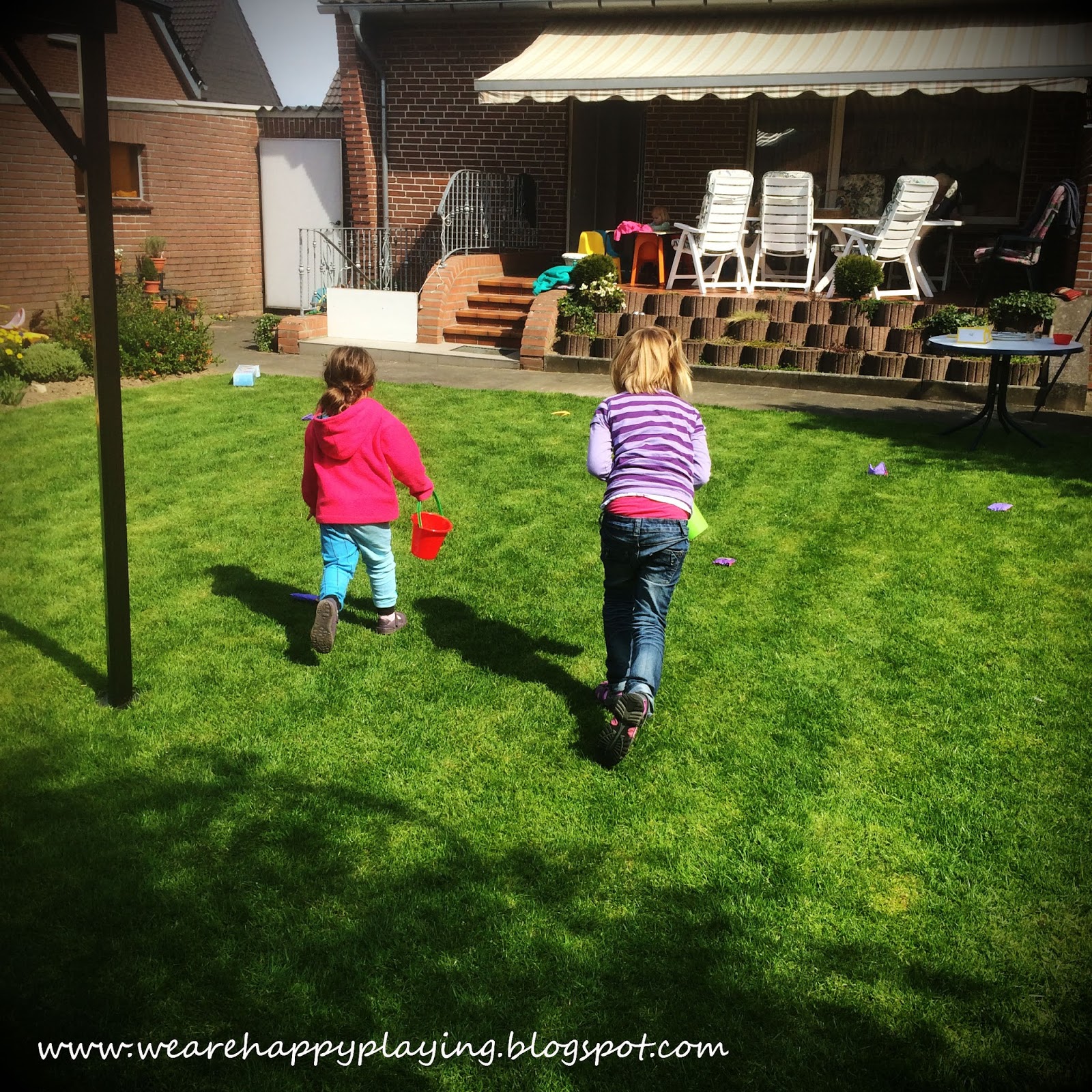 We are Happy Playing Bean bag races and numeracy, a workout for our