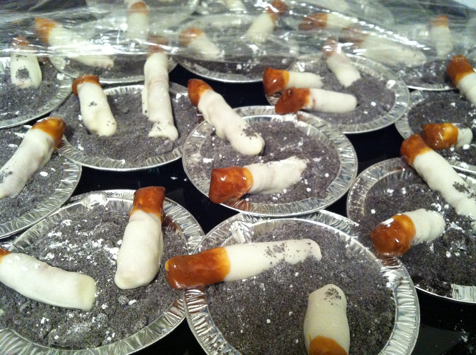 Handmade by CJ Edible Cigarettes and Ashtrays Creepy Halloween Food