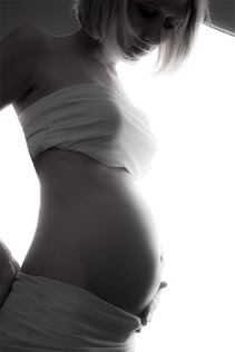 Pregnant Woman in Black and White