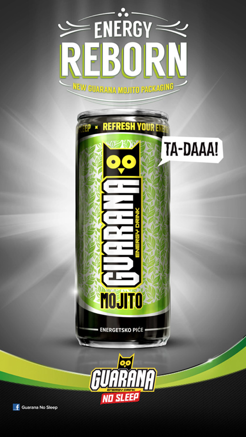 My Owl Barn Guarana "No Sleep" Energy Drink Design Packaging