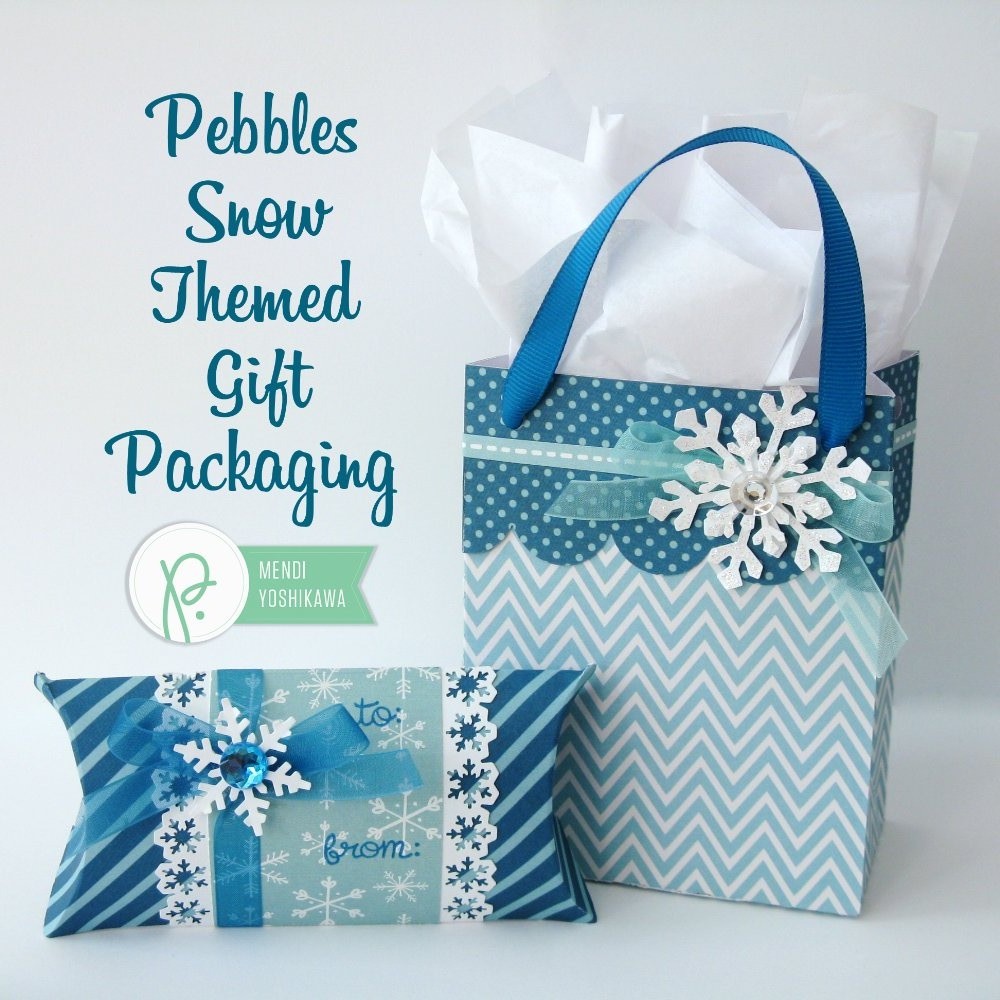 Snippets By Mendi: Pebbles Winter Themed Snowflake Gift Bag & Pillow Box