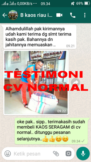 TESTIMONI PEMBELIAN KAOS SERAGAM CV NORMAL