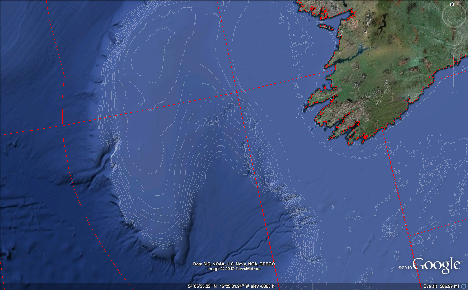 fishvice Google Earth and ocean depth contours