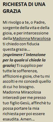 Madonna Miracolosa Preghiera Di Ringraziamento Alla Madonna Miracolosa