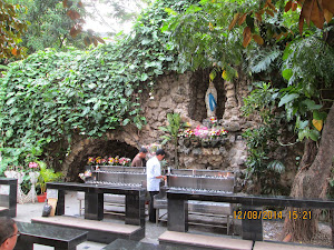Jakarta Catholic Cathedral complex."Grotto of Mother Mary".