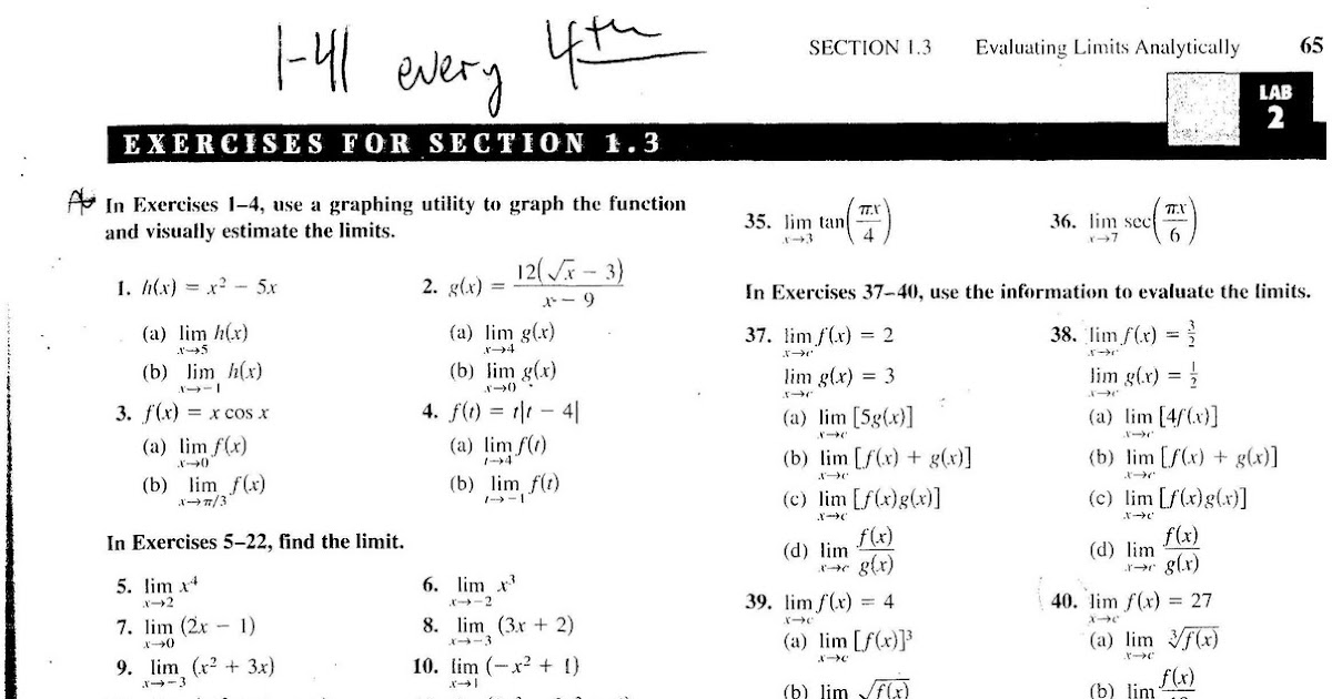 Mr. Suominen's Math Homepage: Finding Limits Algebraically