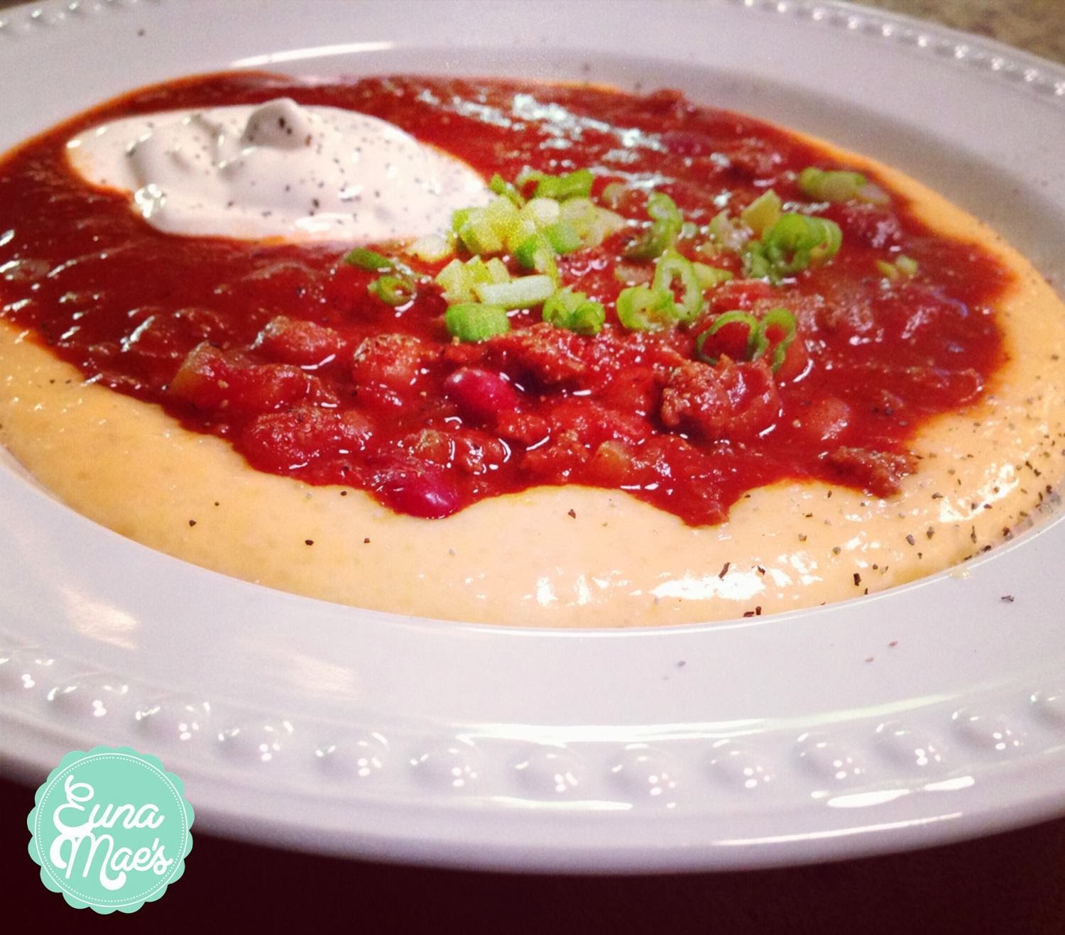 Euna Mae's Halloween Chili and Cheese Grits