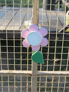 The Busy Bee's: 3 Wooden flowers in my garden.