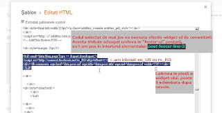 Inserează în temă codul de mai jos în subsolul postării
