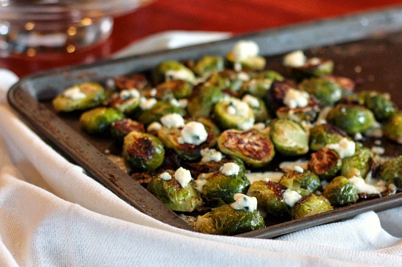 Roasted Blue Cheese Brussels Sprouts Apple A Day