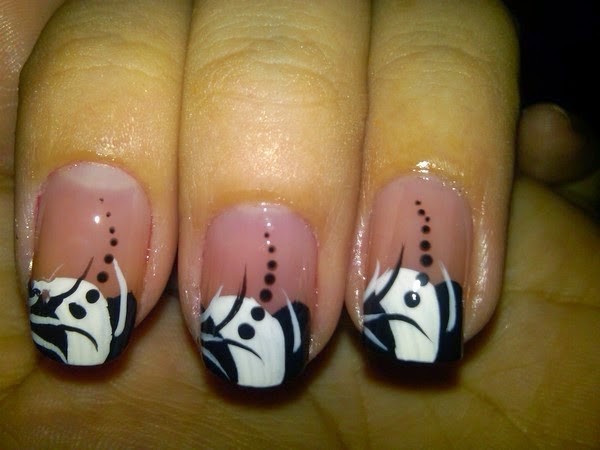 most beautiful black and white nail art designs